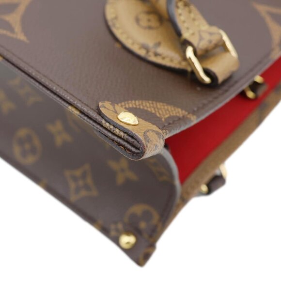 Louis Vuitton  Onthego PM Giant Monogram Reverse Canvas Shoulder Bag Brown - Picture 5 of 13